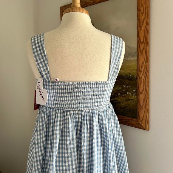 Nwt blue white gingham maxi dress - Picture 7 of 7